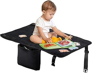 Toddler Airplane Bed with Cloth Book, Portable Airplane Seat Extender Travel Bed for Kids, Soft Baby Plane Travel Essentials for Flying, Toddlers Long Flight Must Haves Footrest